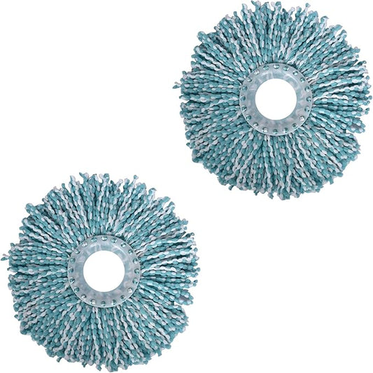 Microfiber Mop Refill Head | 360 Spin Mop Replacement Head with Super Absorbent Microfiber Strands | Durable & Easy to Wash (Pack of 2)