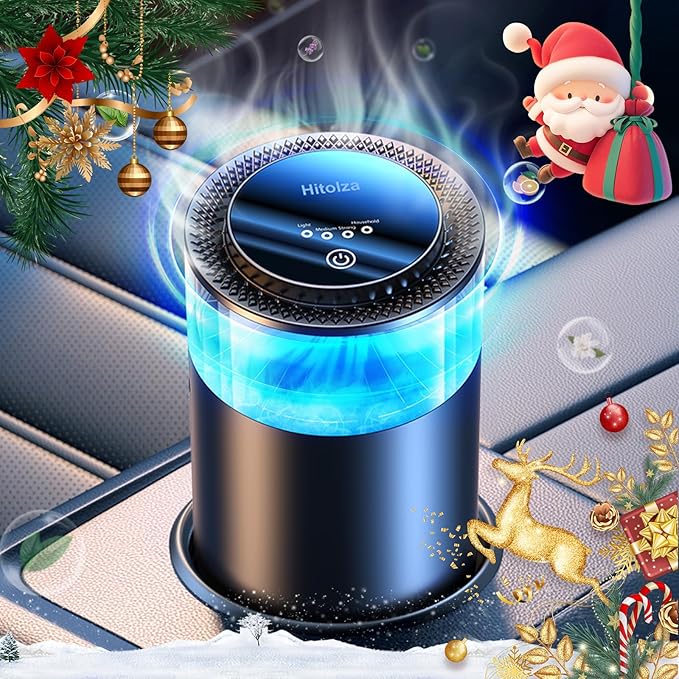 Smart Car Air Fresheners, Ambient Light & Mist Fragrance, Auto On/Off Car Air Freshener Diffuser, Adjustable Intensity, Lasts 6 Months, Built-in Battery, Premium Scents Refill X2 - Cedarwood