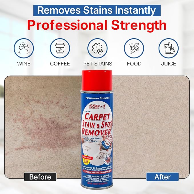 Carpet Spot Remover, Stain and Red wine Remover and Spot Treatment for Oil, Grease, Urine, Cleaning Performance for Rugs, Upholstery, Fabrics Pack of 1