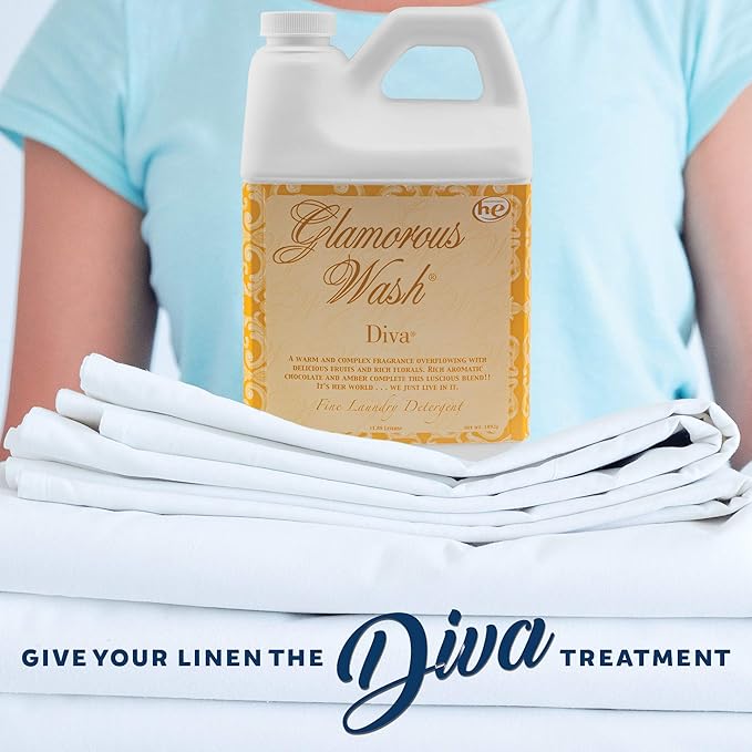 Tyler DIVA Glamorous Wash Laundry Detergent- 64oz - With Olivi Stain Remover Pen - Fresh Scented Sachet - Laundry Detergent - For Washing Clothes, Linen, Lingerie, Expensive Fabric, Sheets