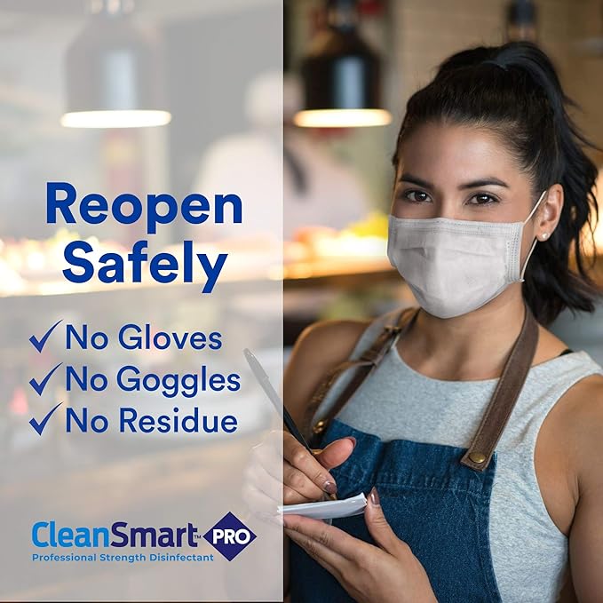 CleanSmart Hospital Disinfectant, Kills 99.9% of Viruses and Bacteria, Hypochlorous Acid Technology, EPA Registered, 1 Gallon (HOCL)