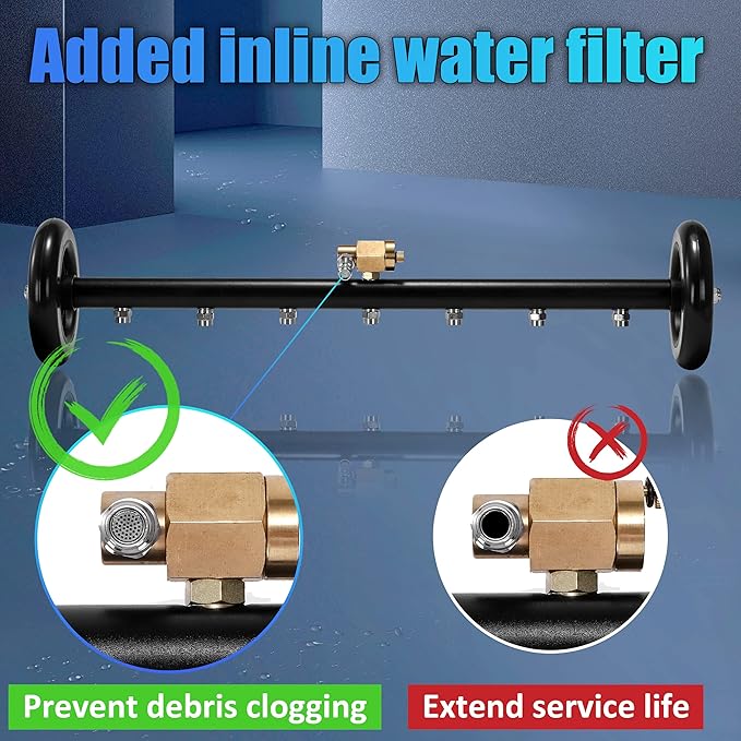 Tool Daily Dual-Function Undercarriage Cleaner, 24 Inch, Water Broom for Pressure Washer with 7 Nozzles, Under Car Washer Attachment, 3 Pcs Extension Wand, 4000 PSI