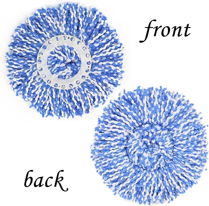 3 Pack 360° Spin Magic Mop Replacement Head, Round Shape Standard Size Microfiber Mop Head Refills for Hurrica Mopnado EGOFLEX Hapinnex Casabella and Other Brands