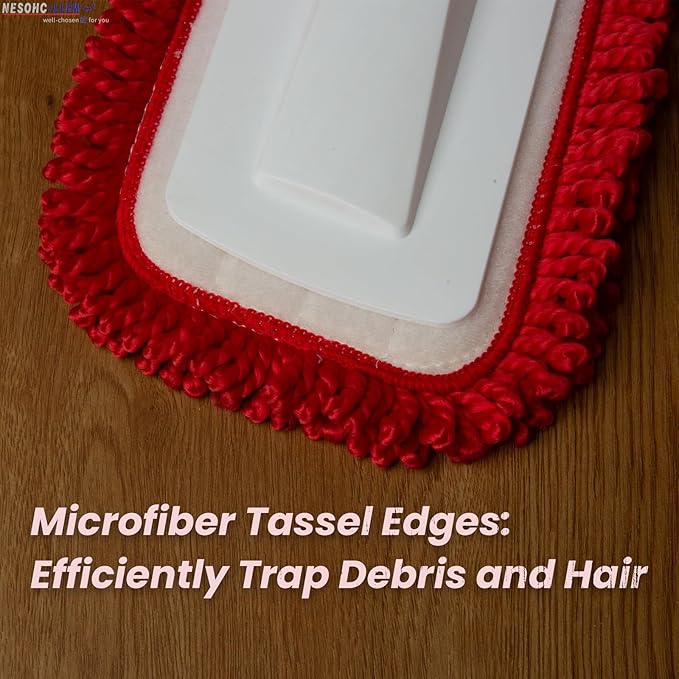 Spray Mop for Floor Cleaning with 2 Microfiber Pads Featuring Tassel Edges, Lightweight Aluminum Handle, and Even Spray Nozzle for Efficient Cleaning