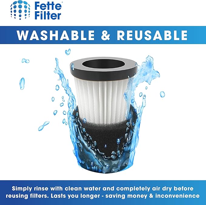Fette Filter - F117 Replacement Vacuum Cleaner Filter with Compatible with Dirt Devil Handheld Vacuum Cleaner Models SD20005RED, SD30025B, BD22025 Part # AD40117 - Pack of 4