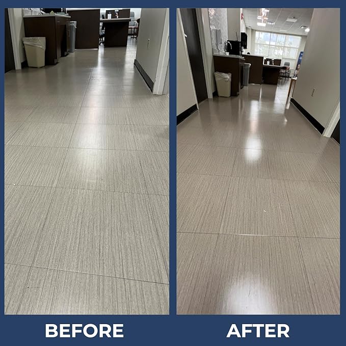 UltraShield Burnishing Formula – Super High Gloss, Flooring Protection & Enhancement For Commercial and Industrial Floor Tile Wet Look Shine Non Slip Janitorial Supplies (6 x 1 Liter Pack)