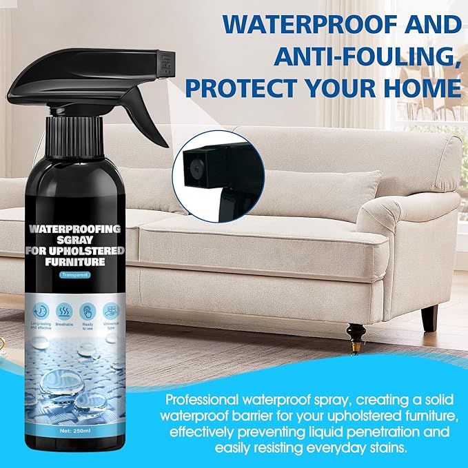 Fabric Waterproofing Spray, Water Repellent Spray for fabric Waterproof and Long-Lasting Protection Convenient and Practical for Sports Equipment Outdoor Clothing Shoes Home Textiles, 250ml