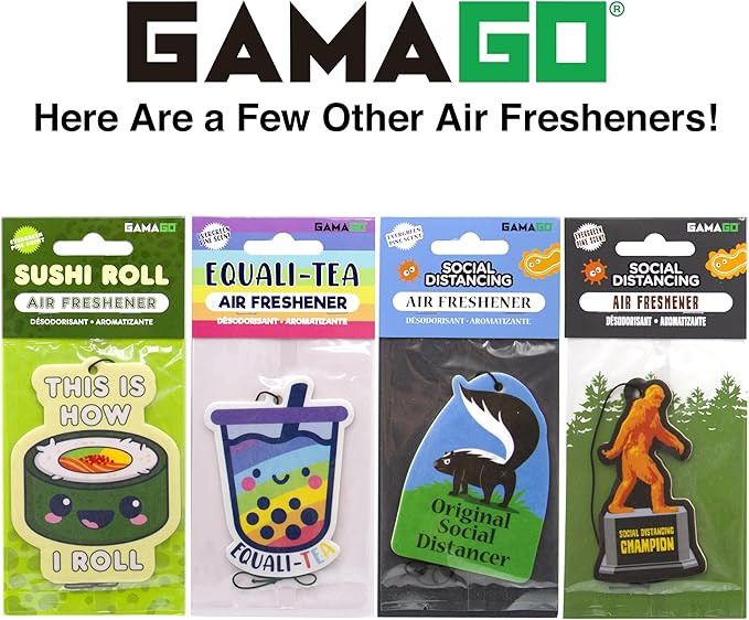 GAMAGO Sushi Car Air Freshener - Evergreen Pine Scented - Long-Lasting & Odor Eliminating - Funny Gift for Cars, Closets & Homes