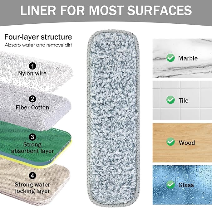 Portable Miniature Mops - Cleaning Tool, Detachable Handle Cleaner | 2X Reusable Microfiber Pads, Built-in Crevice Brush for Desktop Cabinet Wet and Dry Use Small Spaces Travel Cleaning