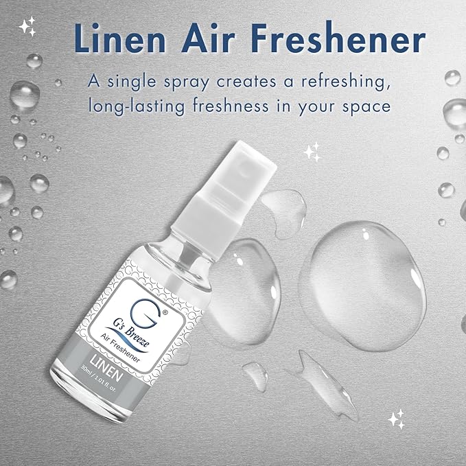 G's Breeze Linen Air Freshener - Crisp, Clean Fragrance with Cotton & Floral Notes - Inviting & Fresh Scent for Any Space - Long-Lasting Freshness - Ideal for your Home, Offices & More