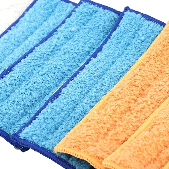 Fdit 9 Pack Reusable Microfiber Spray Mop Pads, 3 Colors Machine Washable Ultra Absorbent for Hardwood, Laminate, Tile Floors