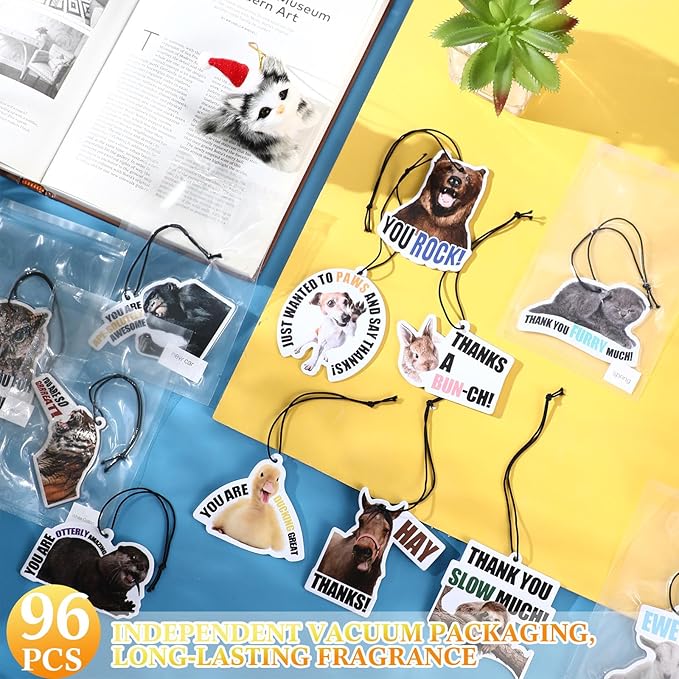 36 Pcs Employee Appreciation Gift Bulk Funny Air Freshener Car Scented Thank You Hanging Decor Inspirational Team Thank You Gift for Volunteer Staffs Coworkers Nurse