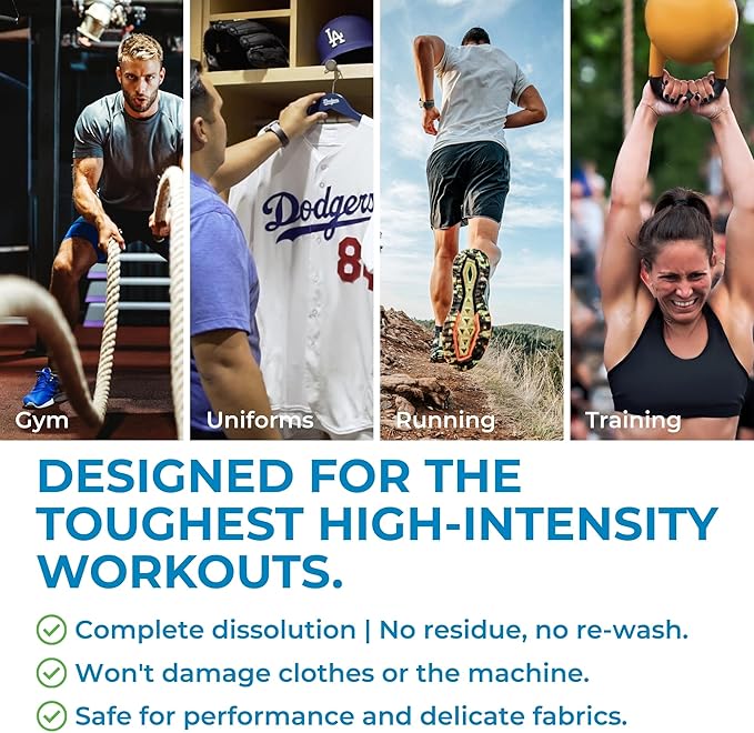 SWEAT X Max Odor Defense Laundry Detergent Liquid - Natural Washing Detergent for Activewear & Gym Clothes - Laundry Detergent for Sensitive Skin - Concentrated Detergent, 45 Loads/Bottle (2 Bottles)
