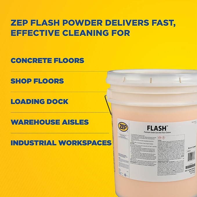 Zep Flash Powdered Concrete Floor Cleaner - 40lb (Case of 1) 72333 - Removes Dirt, Grease and Grime (Business Customers Only)