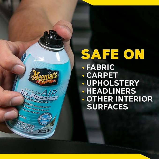 Meguiar's Whole Car Air Re-Fresher,Odor Fighting Mist, Fights Off Strong Vehicle Odors,Air Freshener, New Car Scent - Three 2 Oz Spray Bottles