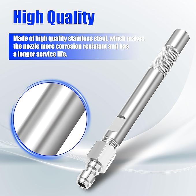 JOEJET Pressure Washer Long Range Chemical Nozzle, Shooter Tip Power Washer Compatible with Ladder Saver for 1000 to 6000 Psi Pressure Washing, 1/4’’ Quick Connect, 3.5-6 GPM