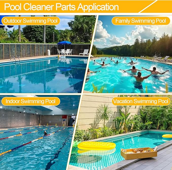 896584000-082 Pool Cleaner Replacement Back Tires for Hayward Pool Vacuum Compatible with Aquanaut, Poolvergnuegen and Phoenix, Rear Tire Kit for In-Ground Pool Vacuums (2Pcs Back Tires)