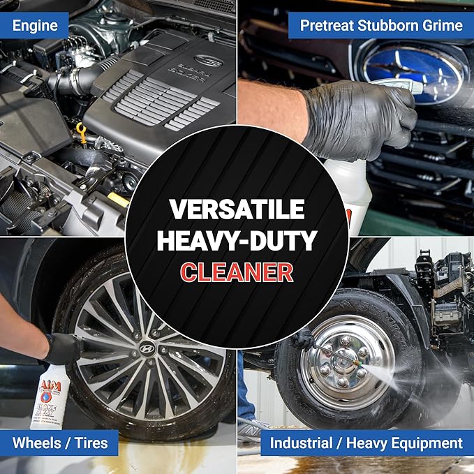 AIM Chemicals Brake Away Non-Acid Wheel & Tire Cleaner - Heavy Duty Degreaser & Engine Cleaner - Removes Brake Dust, Grease, Grime, Aluminum Brighteners - Ideal for Cars, Boats, RVs & Equipment, 1 Gal