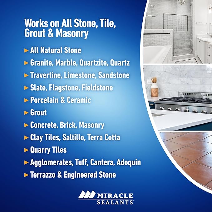 Miracle Sealants Tile & Stone Cleaner Concentrate for Natural Stone, Tile & Grout, 32 oz