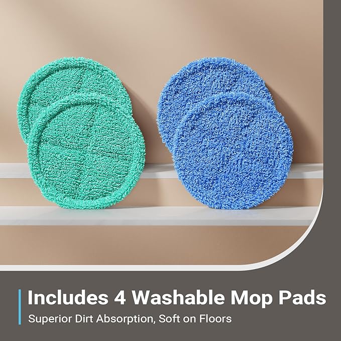 iDOO Cordless Electric Mop, Rechargeable Spin Mop with Water Spray & LED Headlight, Quiet Self Propelled Floor Cleaner, Washable Pads & 350ml Water Tank, Lightweight Floor Scrubber for All Floors