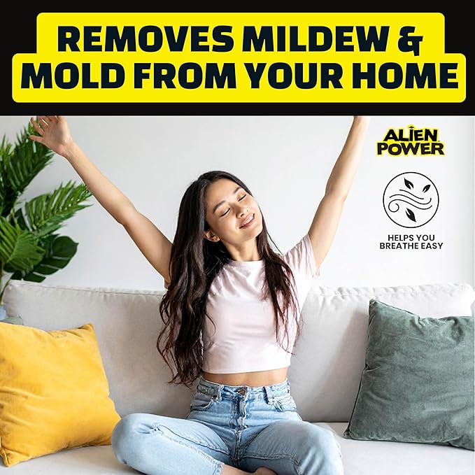 Alien Power Instant Stain Remover Spray for Mold and Mildew and Grout, All Purpose No-Scrub Cleaner for Bathroom & Household Surfaces, Tiles, Wall & Washing Machines - 3 Packets (Makes 72 Fl Oz)