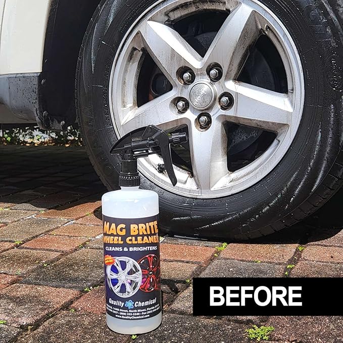 Quality Chemical Mag Brite/Acid Wheel and Rim Cleaner/Wheel and Tire Cleaner - Formulated to Safely Remove Brake Dust and Heavy Road Film - Best Car Wheel Cleaner for Rims Cleaner - 128 oz (Pack of 2)