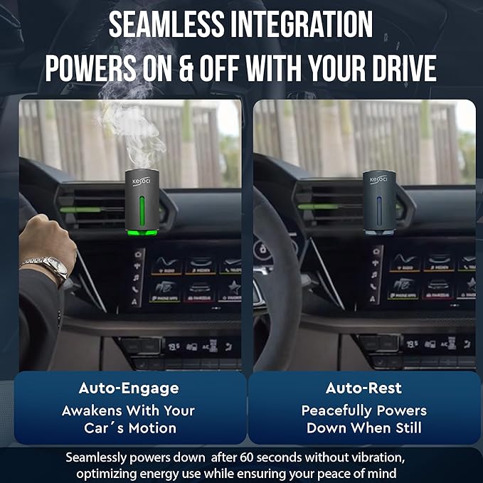 Smart Car Air Freshener: Revolutionary Smart Car Diffuser Vent Clip with 3 Exclusive 10 ml Fragrances (3 x Ocean)