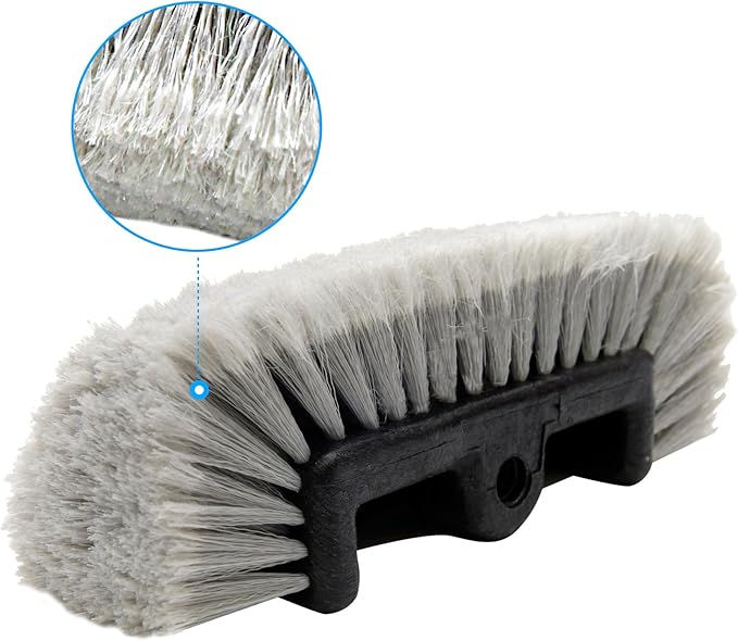 CARCAREZ 12" Car Wash Brush with Soft Bristle for Auto RV Truck Boat Camper Exterior Washing Cleaning, Grey