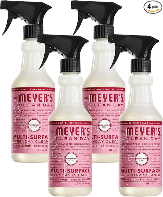 MRS. MEYER'S CLEAN DAY All-Purpose Cleaner Spray, Limited Edition Peppermint, 16 Fl. Oz (Pack of 4)