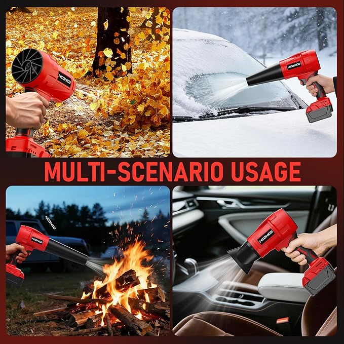 Cordless Leaf Blower Milwaukee M18 18V Battery,580000RPM Turbo Jet Blower with 4 Nozzles, Lightweight Handheld Blower for Patio, Lawn, Yard, Leaves, Dust, Garage & Snow Cleaning (No Battery)