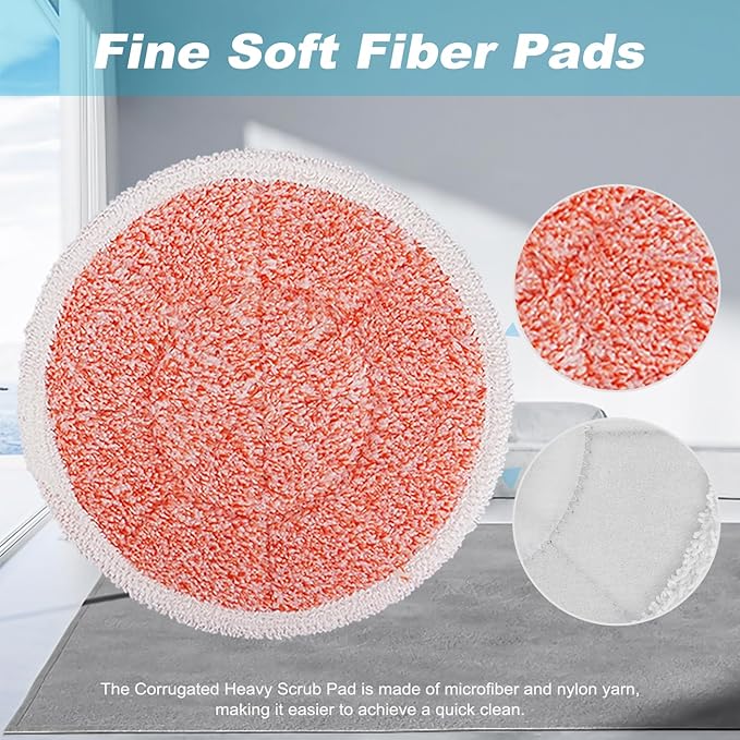 3897A Replacement Steam Mop Pads: 12 Packs Spin Mop Refills Compatible with Bissell Spinwave 3897A 3712C 3712W SmartSteam Scrubbing Steam Mop - Hard Floor Steam Mop Washable Pads (Heavy & Soft)
