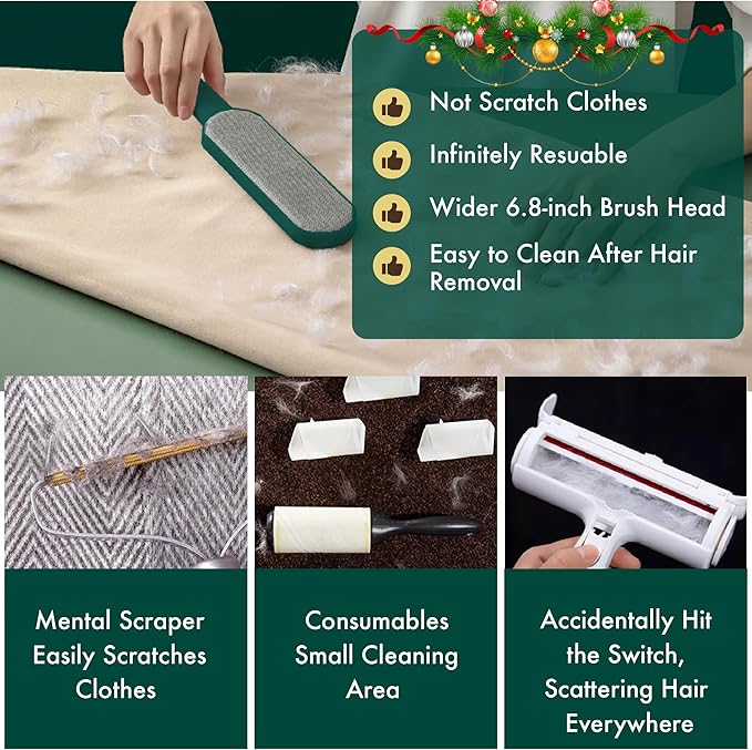 Pet Hair Remover for Clothes -Dog & Cat Hair Remover for Clothes-Better Than Lint Rollers for Pet Hair, Lint Remover Brush, Lint from Clothing, Couch, Furniture, Bedding,Car