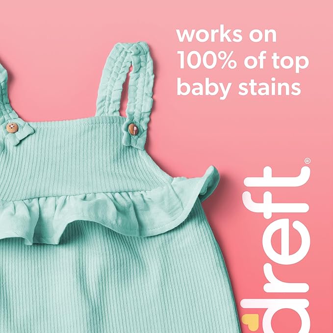 Dreft Active Baby Liquid Laundry Detergent,Helps Remove 99% of Baby Food Stains,Hypoallergenic,32 loads each,(Pack of 4)