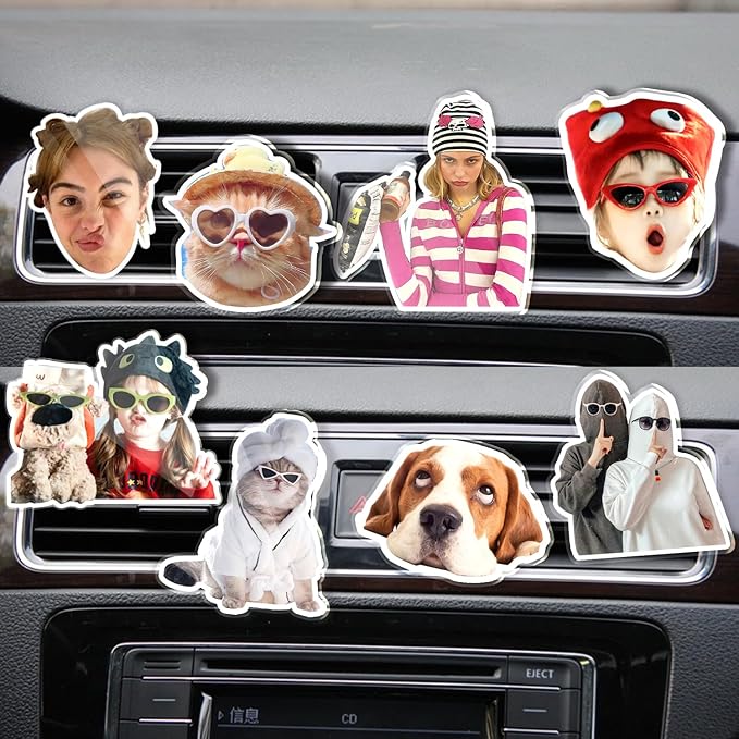 Personalised Car Air Freshener Vent Clip ，Acrylic Air Freshener with Photo, Homemade Freshener Image, Ideal Gift, Special Custom Design, Make Every Breath Personalised(Acrylic Air Freshener)
