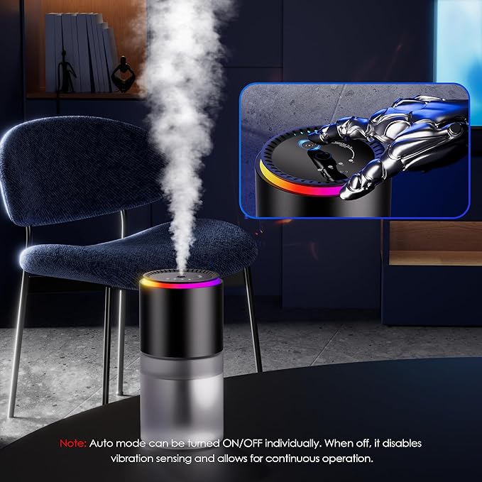 Car Air Freshener,Smart Car Air Freshener,car Diffuser with 150 ML (5oz) Capacity Multi-fragrance,RGB Music Syncing Light, Auto On/Off (Angels)