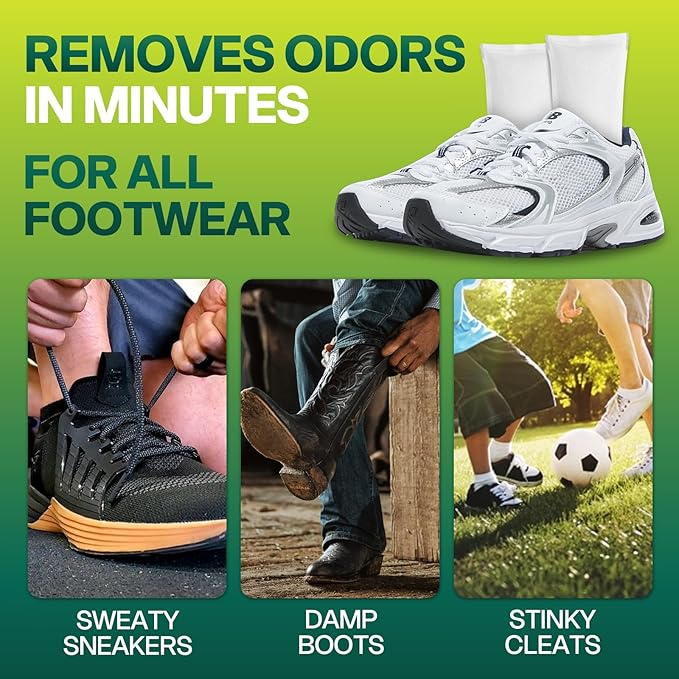 Unscented Shoe Odor Elimination, Powerful Shoe Odor Eliminator for Sneaker, Boot, Soccer Cleat, Reusable Shoe Smell Remover, Air Odor Absorber, Freshens Shoes, Gym Bag, Closet at Sourse (2-Pack)
