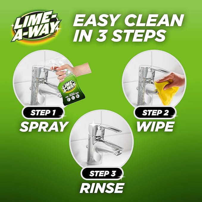 Lime-A-Way Bathroom Cleaner, 32 fl oz Bottle, Removes Lime Calcium Rust