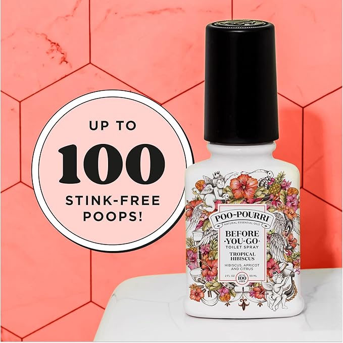 Poo-Pourri Before-You-Go Toilet Spray, Tropical Hibiscus, 2 Fl Oz - Hibiscus, Apricot and Citrus