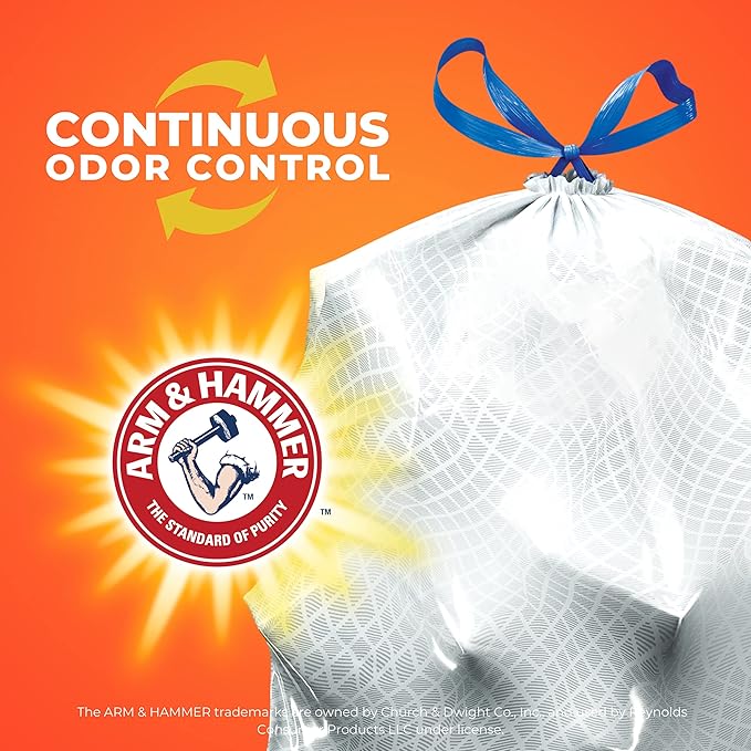 Hefty Ultra Strong Tall Kitchen Trash Bags, Lavender & Sweet Vanilla Scent, 13 Gallon, 20 Count