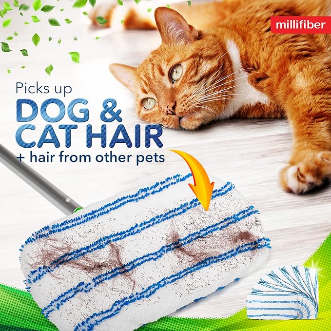 Microfiber Reusable Mop Pads Compatible with Swiffer Sweeper (6-Pack) Washable Mop Pads for Wet & Dry Use (Handle is Not Included)