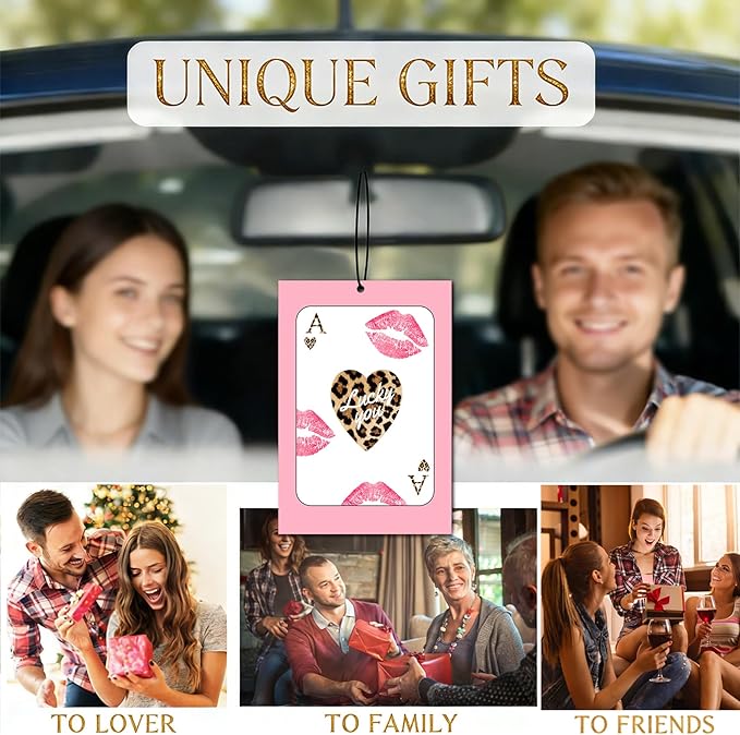6PCS Leopard Initial H Car Air Freshener,Personalized Letter Car Accessories,Initial Gifts for Women and Men New Driver Auto Decor Rearview Mirror Hanging,Aromatherapy for Cars Interior or Locker