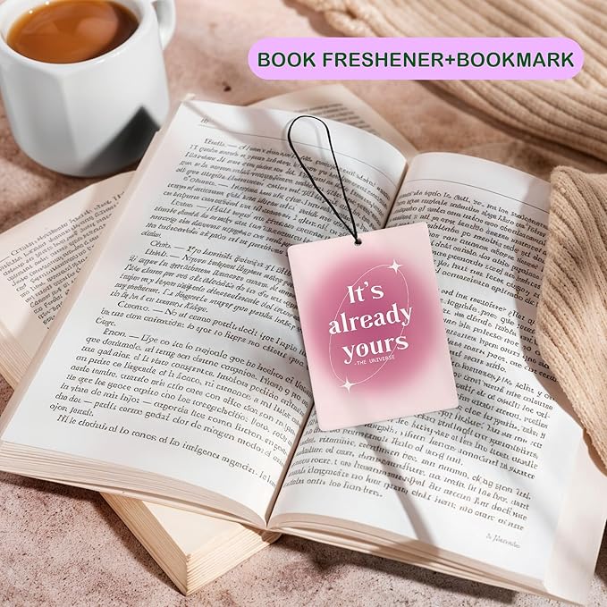 Cute Pink Aura Car Air Freshener, Funky Y2K Inspirational Daily Affirmations Air Freshener Hanging 3 Pcs for Cars Closet Drawer or Books, Girly Preppy Car Accessories Mirror Decor for Women