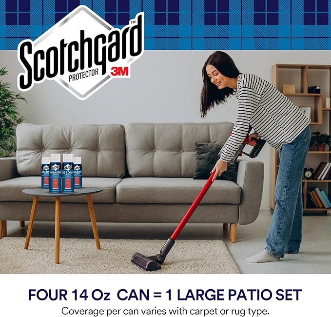 Scotchgard Rug & Carpet Protector Spray, 14 oz (Pack of 4) – Blocks Stains & Resists Soiling, Fabric Stain Protector for Carpets & Rugs, Easy Cleanup, Ideal for High-Traffic Areas