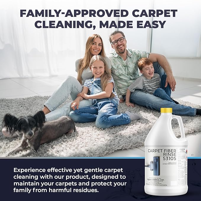 CarpetGeneral- Carpet Fiber Rinse & Odor Neutralizer Solution 53105|Prevent Browning, Bleeding & Odors with Top Carpet Cleaner Liquid|Carpet Fiber Rinse Professional Residue Attracting Agent - Case