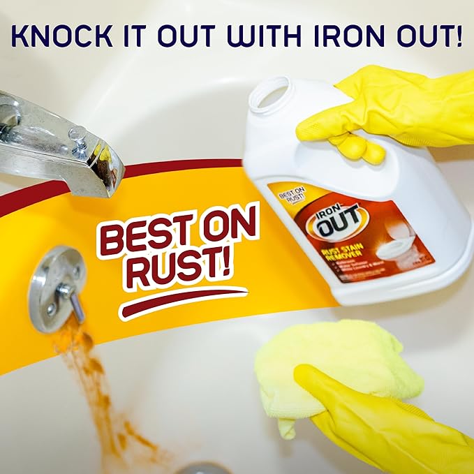 Iron OUT Powder Rust Stain Remover, Remove and Prevent Rust Stains in Bathrooms, Kitchens, Appliances, Laundry, and Outdoors, 4 Pound 12 Ounce, Pack of 6