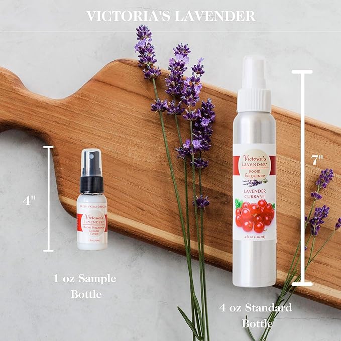 Victoria's Lavender Room Fragrance Spray - Natural Air Freshener & Odor Eliminator, Luxury Essential Oil Scent for Home & Bathroom, Aromatherapy Relaxation, Ideal Holiday Gift, Assorted - 4 Pack, 1 oz