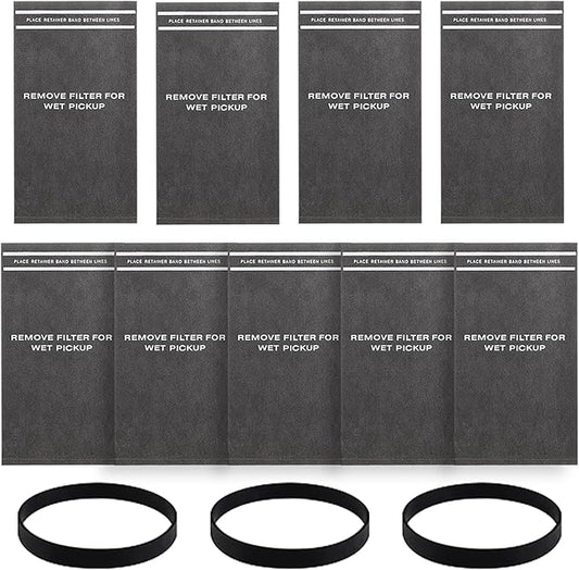 9 Pack 38737 Dust Filter Bags Replacement for Craftsman 2 to 2.5 Gallon Wet/Dry Vacuums and Powerhead Bucket Vac, with 3 Retaining Bands, Part# 9-38737/CMXZVBE38737