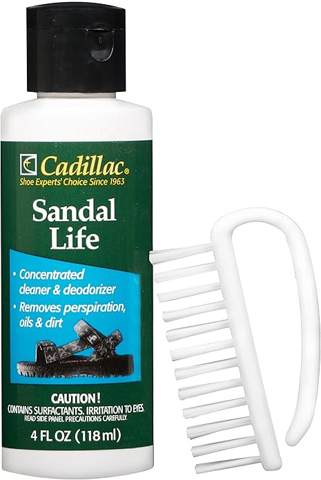 Cadillac Sandal Life - Athletic Sandal Flip Flop Cleaning Kit - Cleaner and Deodorizer Wash + Brush for Outdoor Hiking Trail Boat Beach Water Sport Footwear