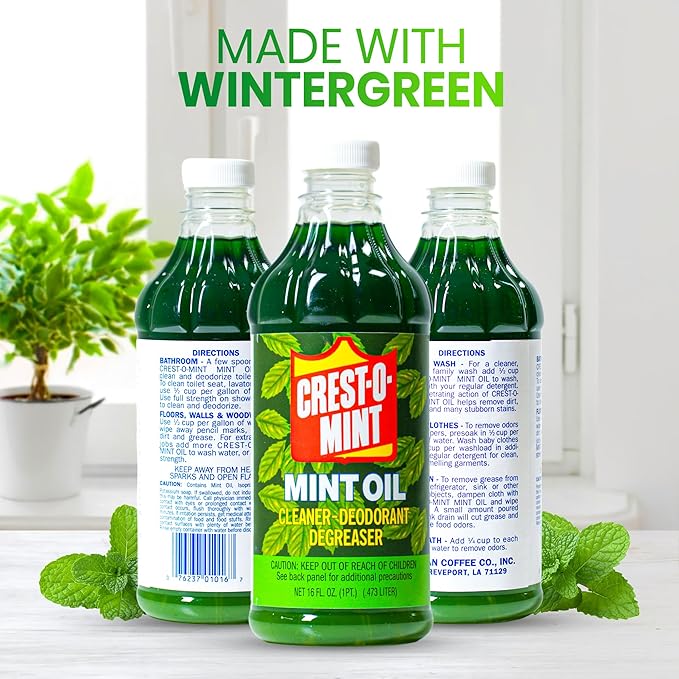 Crest-O-Mint Oil Multipurpose Cleaner & Degreaser, Simple All-Purpose Household Cleaner & Deodorizer, Natural Wintergreen Mint Scent, Made in USA (2, 128 fl oz)