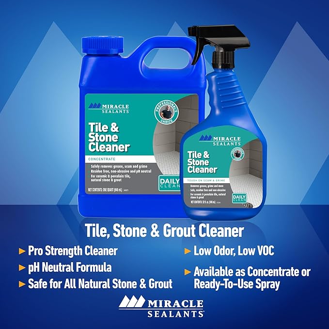 Miracle Sealants Tile & Stone Cleaner Concentrate for Natural Stone, Tile & Grout, 32 oz